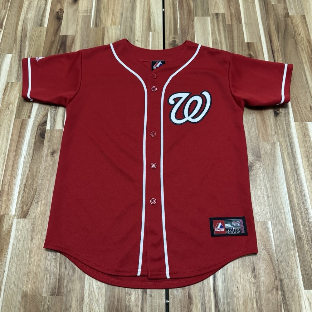 Stephen Strasburg Jersey Boys M Majestic‎ Red Washington Nationals MLB Baseball